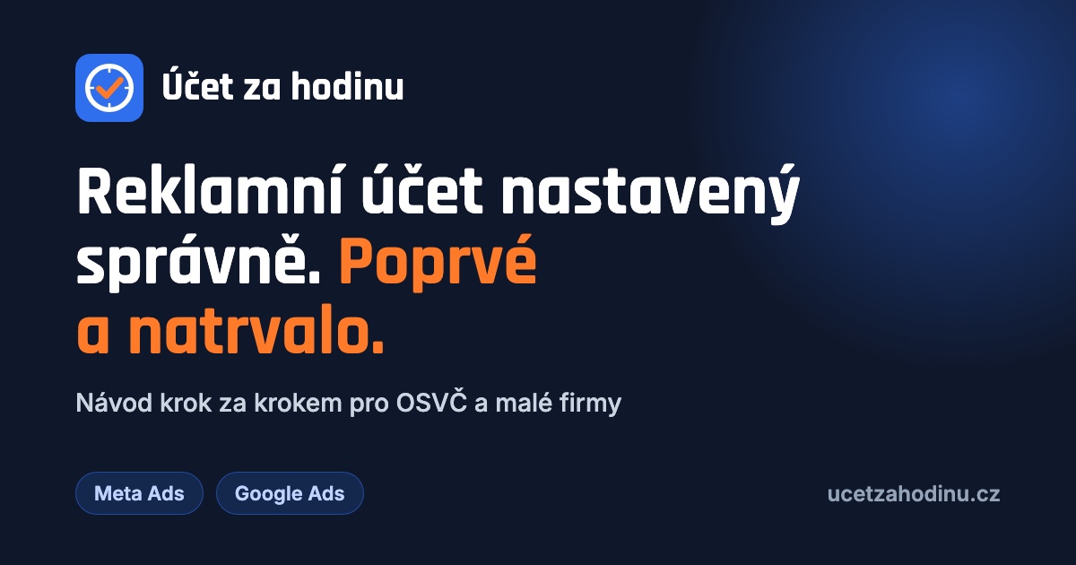 Účet za hodinu: reklamní účet Meta a Google Ads nastavený správně